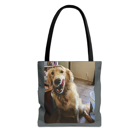 Golden Retriever Photo Tote Bag — Smiling Dog All-Over Print Tote