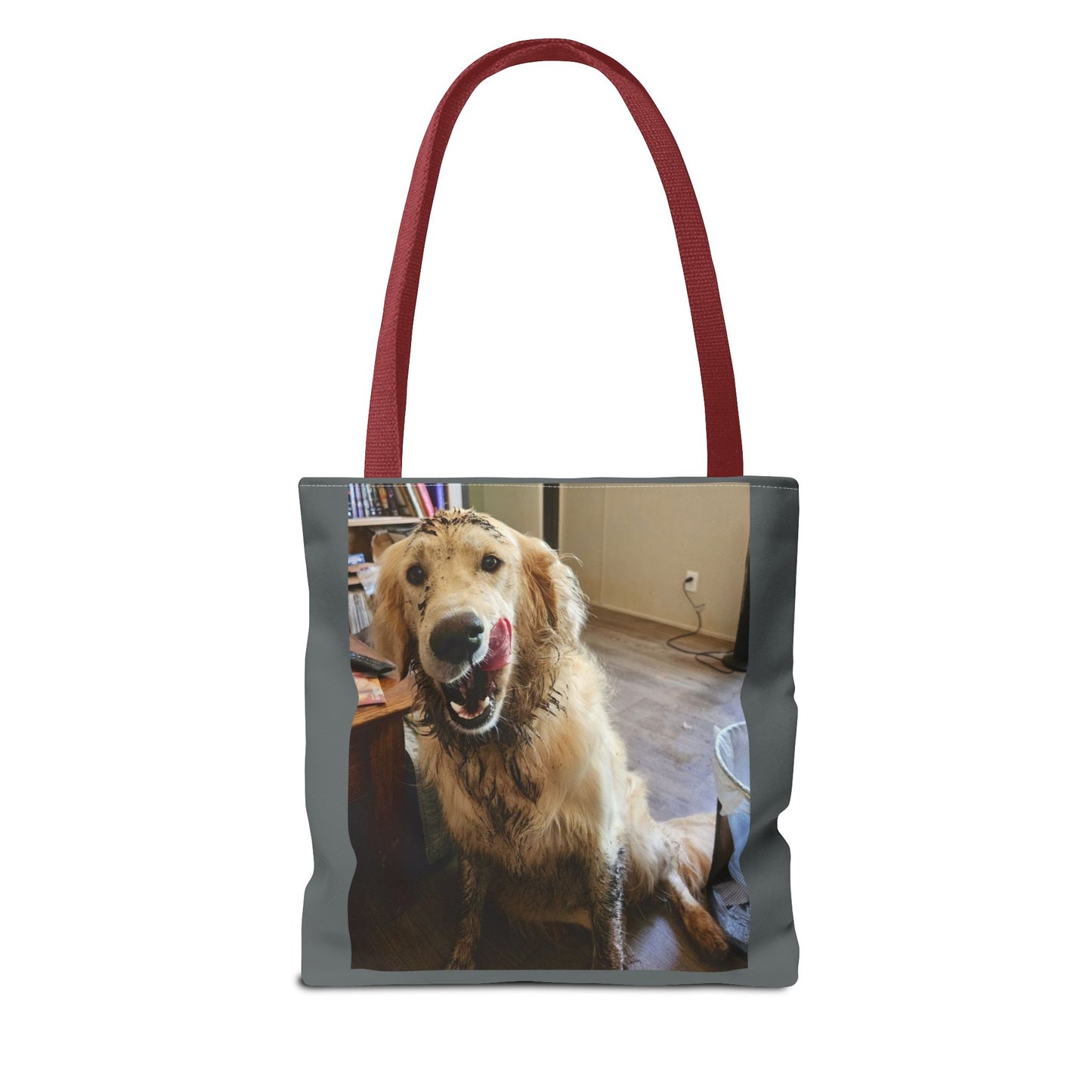 Golden Retriever Photo Tote Bag — Smiling Dog All-Over Print Tote