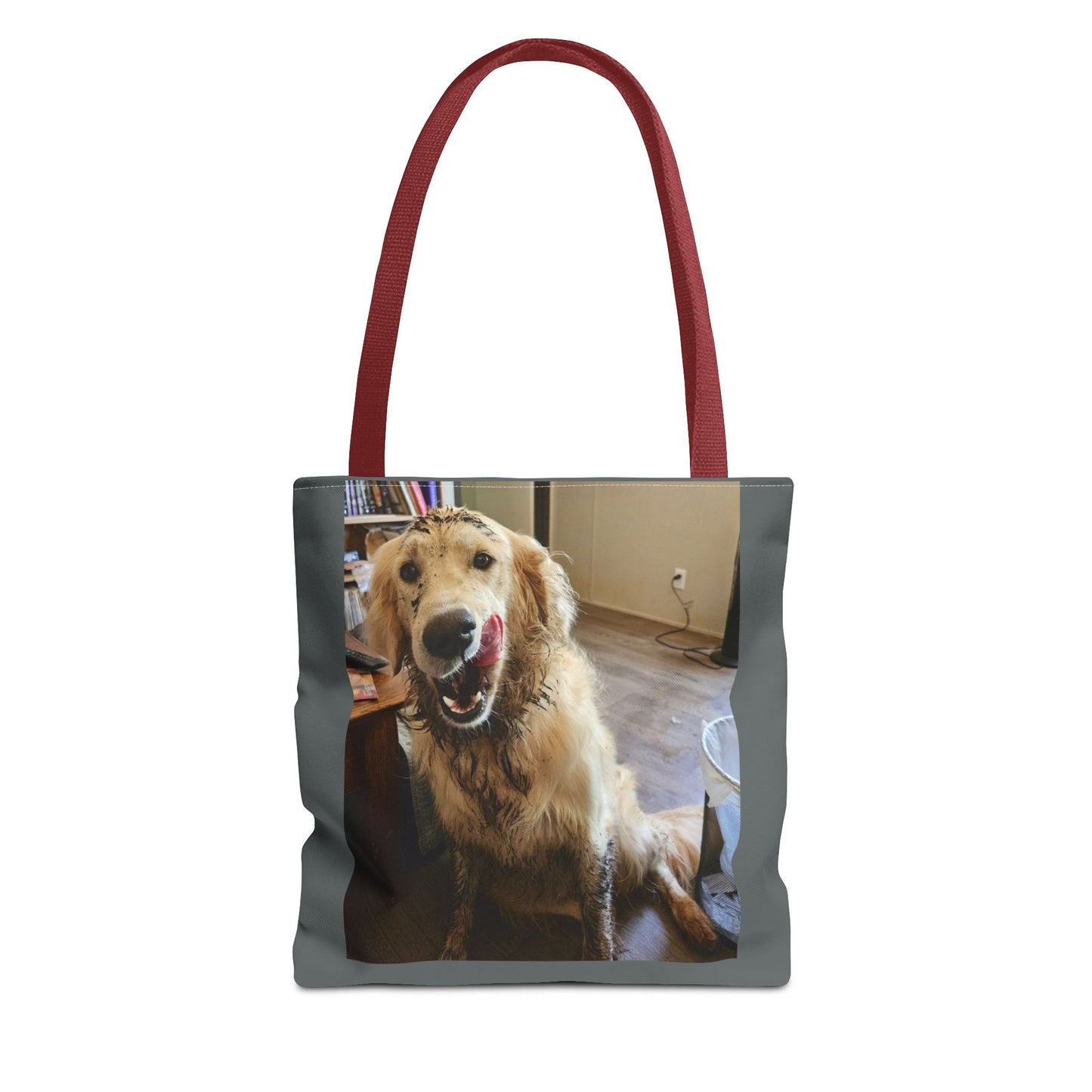 Golden Retriever Photo Tote Bag — Smiling Dog All-Over Print Tote