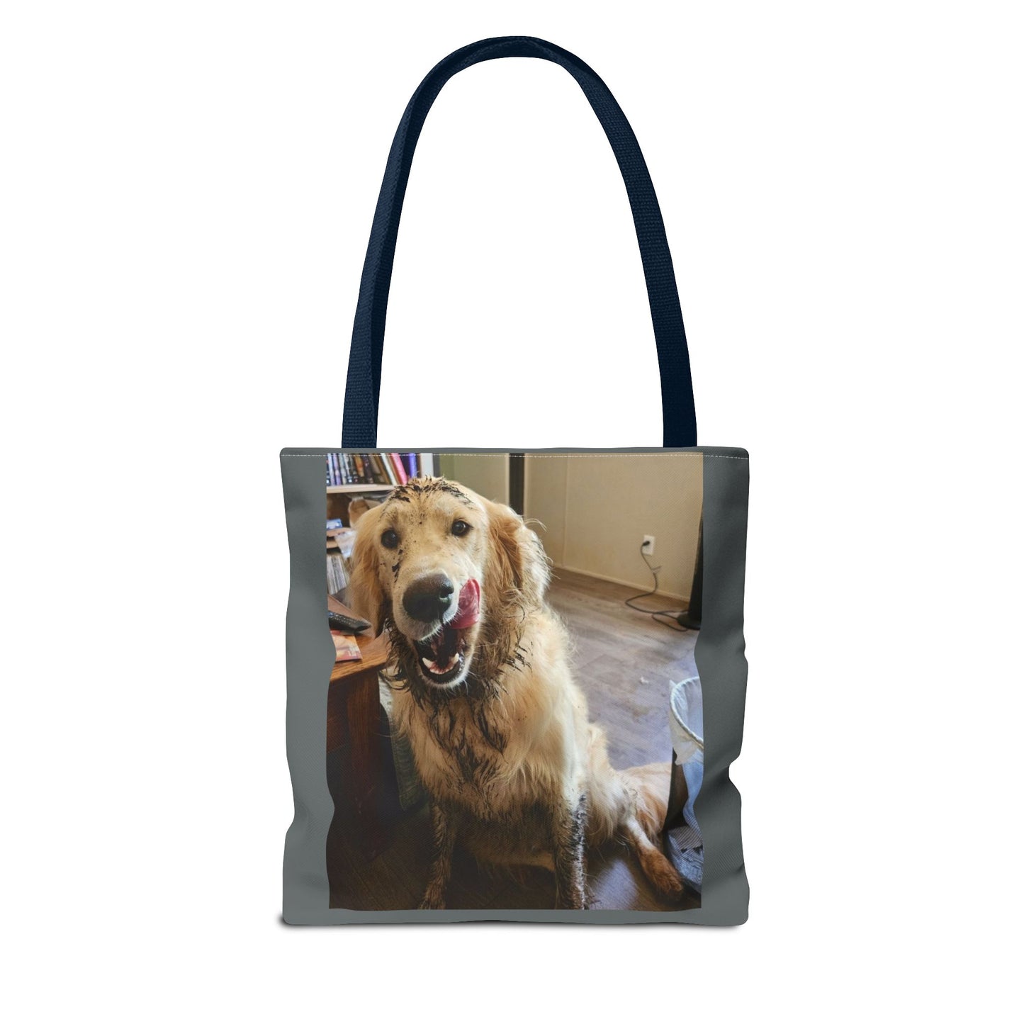 Golden Retriever Photo Tote Bag — Smiling Dog All-Over Print Tote