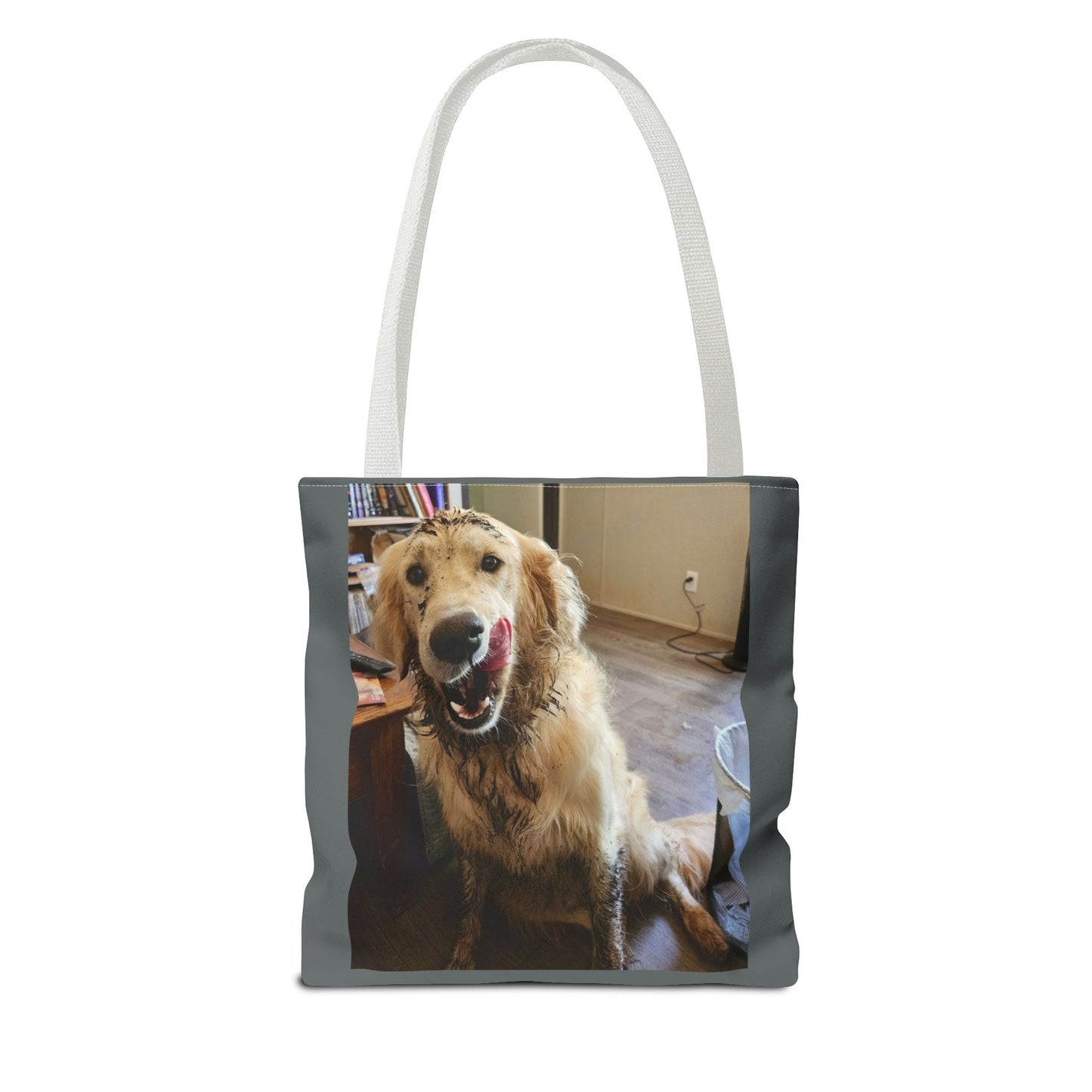Golden Retriever Photo Tote Bag — Smiling Dog All-Over Print Tote