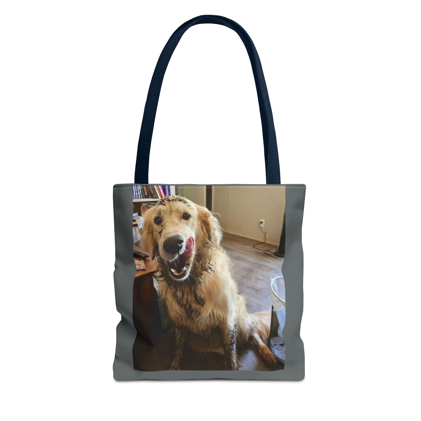 Golden Retriever Photo Tote Bag — Smiling Dog All-Over Print Tote