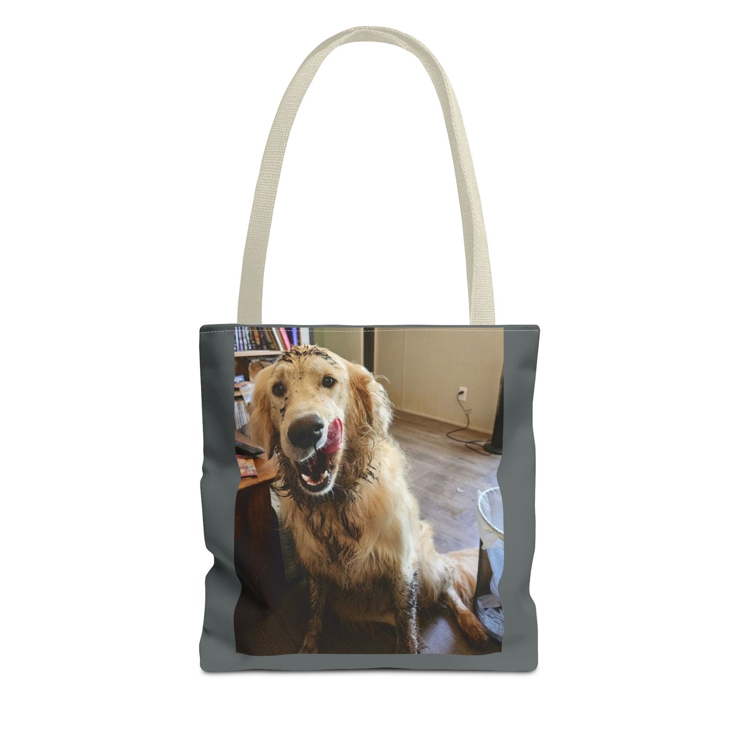 Golden Retriever Photo Tote Bag — Smiling Dog All-Over Print Tote